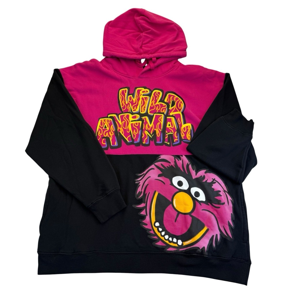 Disney Adult Muppets Red Animal Hoodie Sweater Large Soft